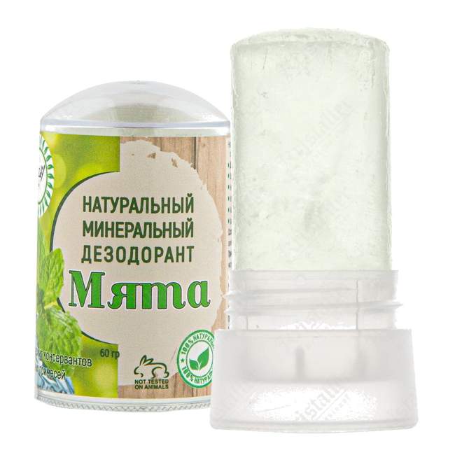 Натуральный кристаллический дезодорант для тела «Мята»